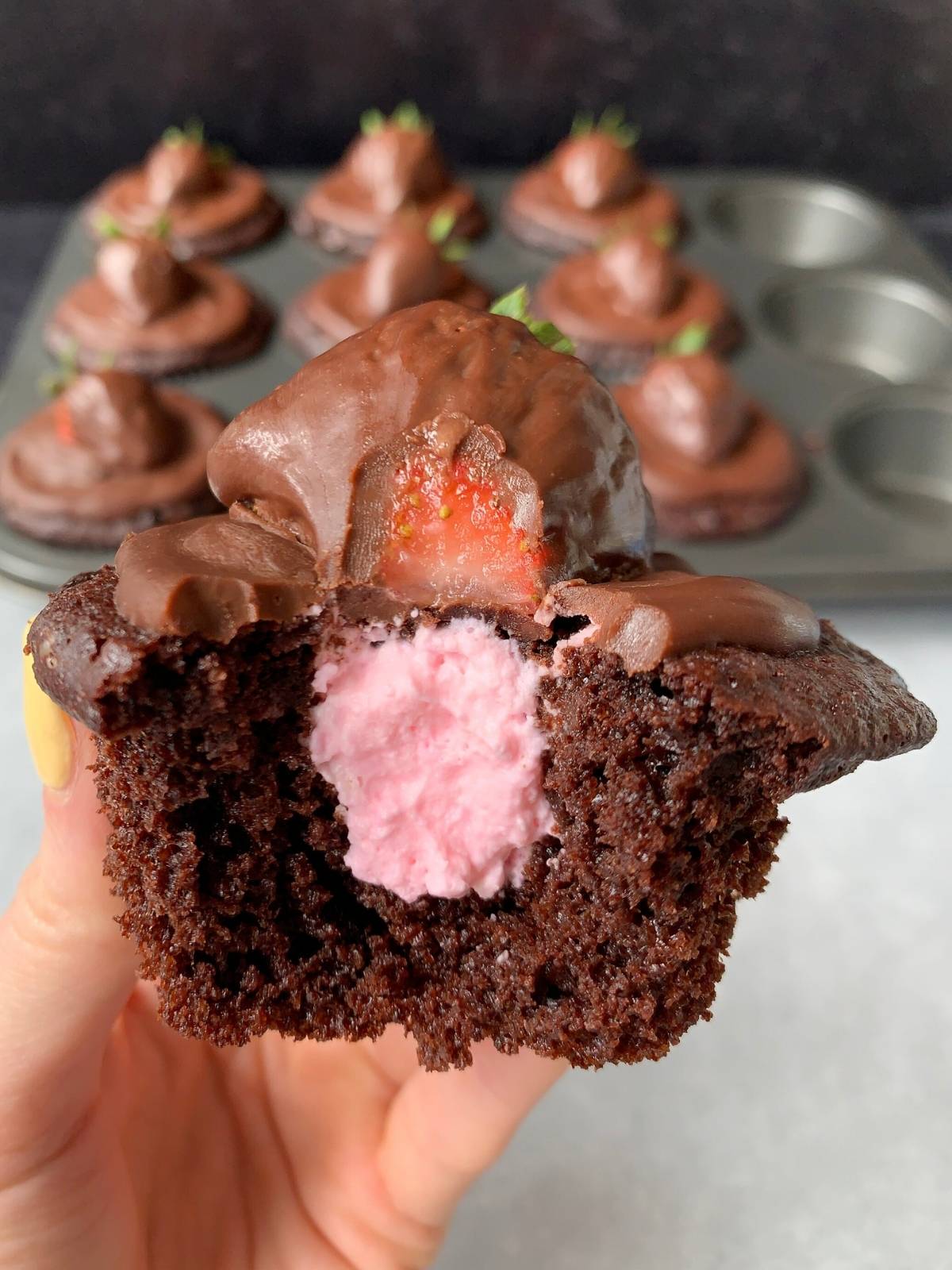 Keto Chocolate Covered Strawberry Cupcakes Low Carb High Protein