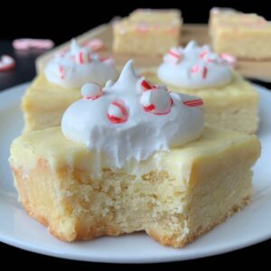 keto candy cane white chocolate blondies