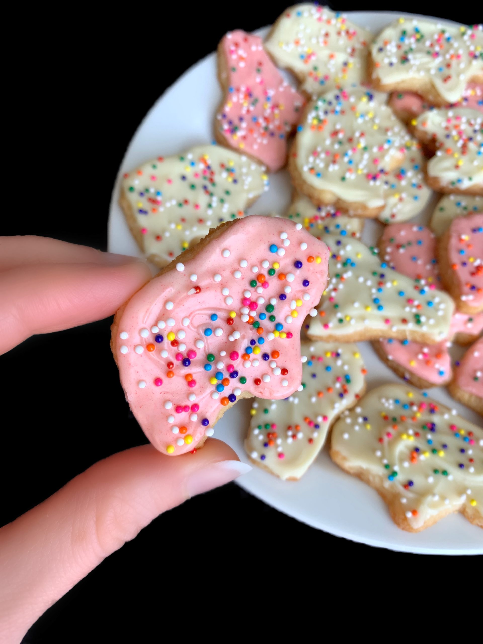 Keto frosted animal cookies