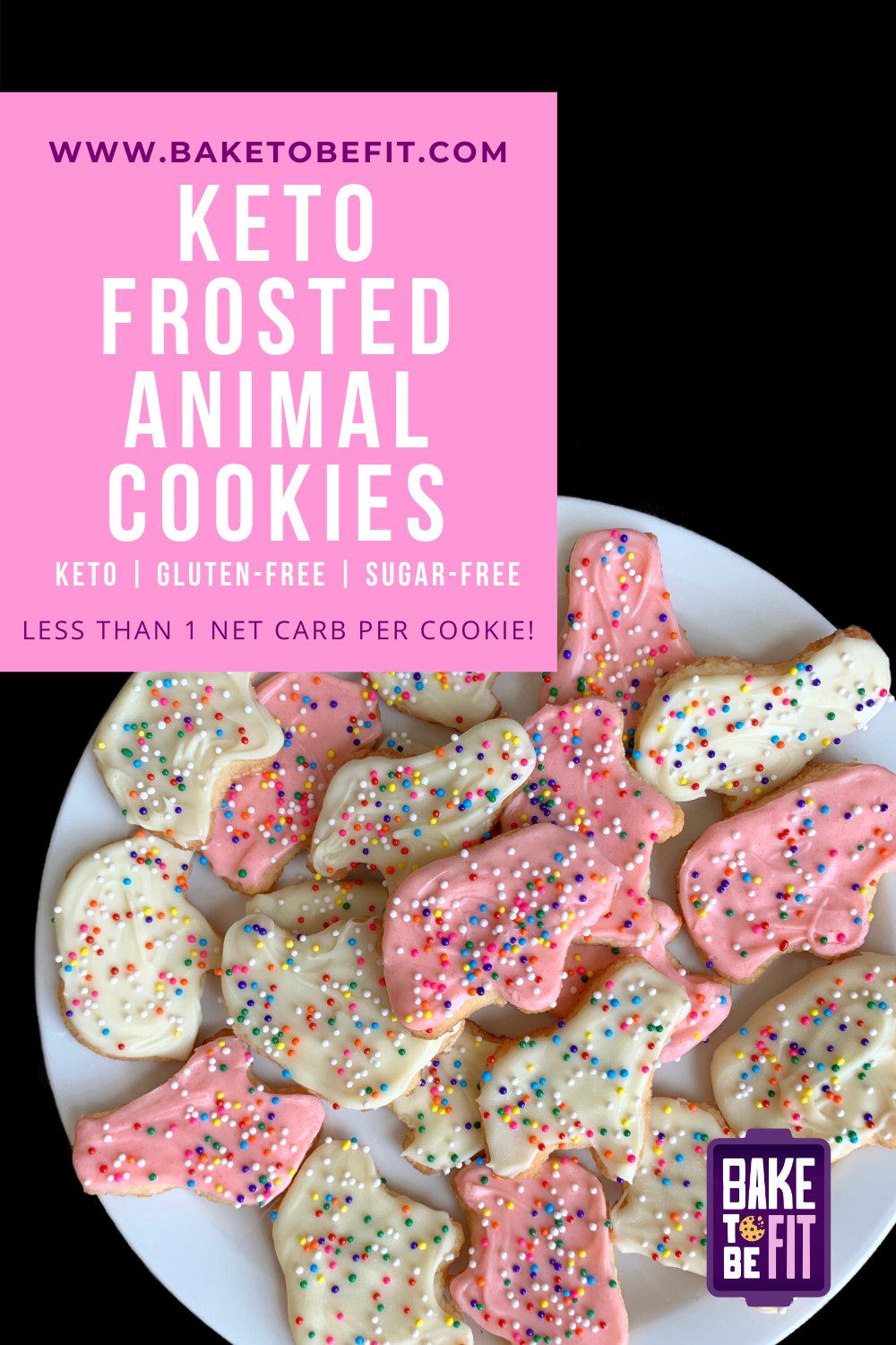 Keto frosted animal cookies
