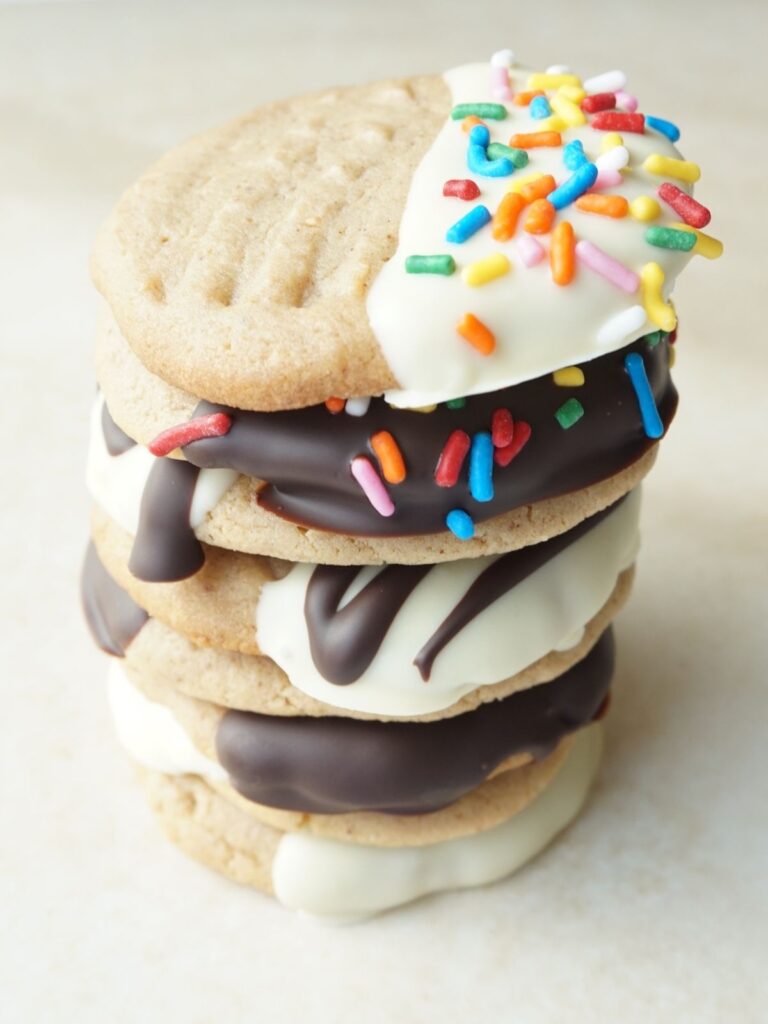 stack of keto peanut butter cookies