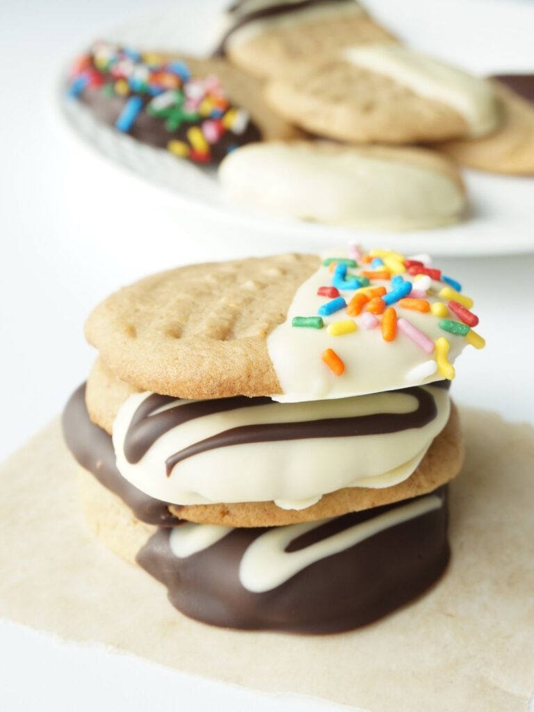 short stack of keto peanut butter cookies