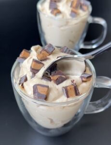 cup of keto peanut butter mousse