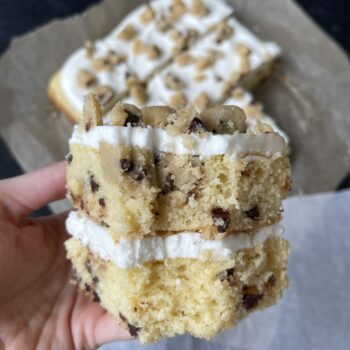 low carb cookie dough cake two layers