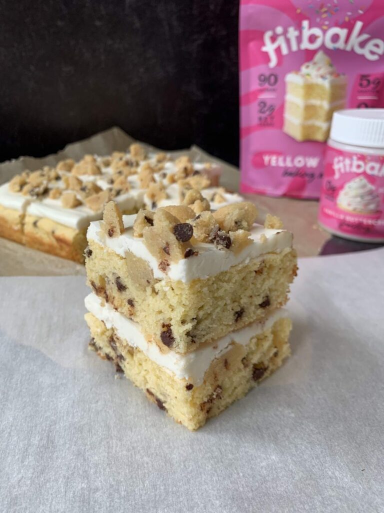 cookie dough cake made with fitbake