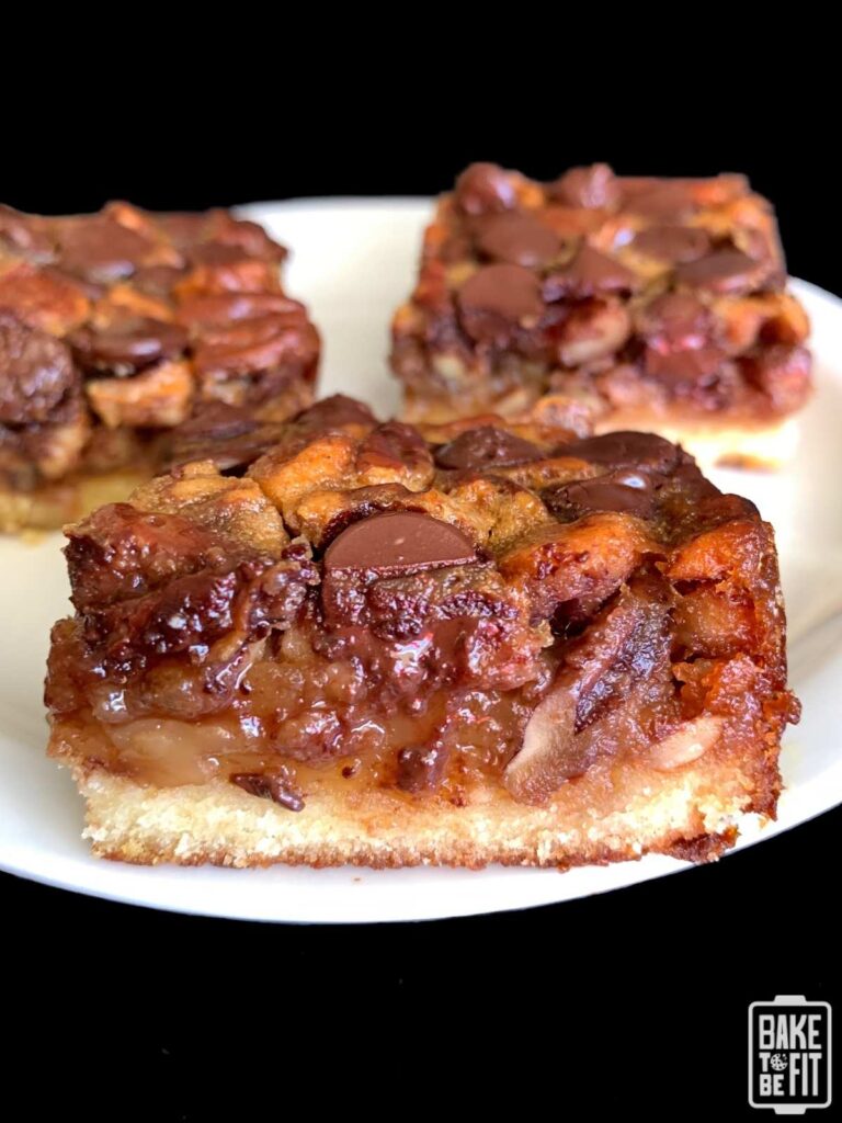 keto pecan pie bar on a plate