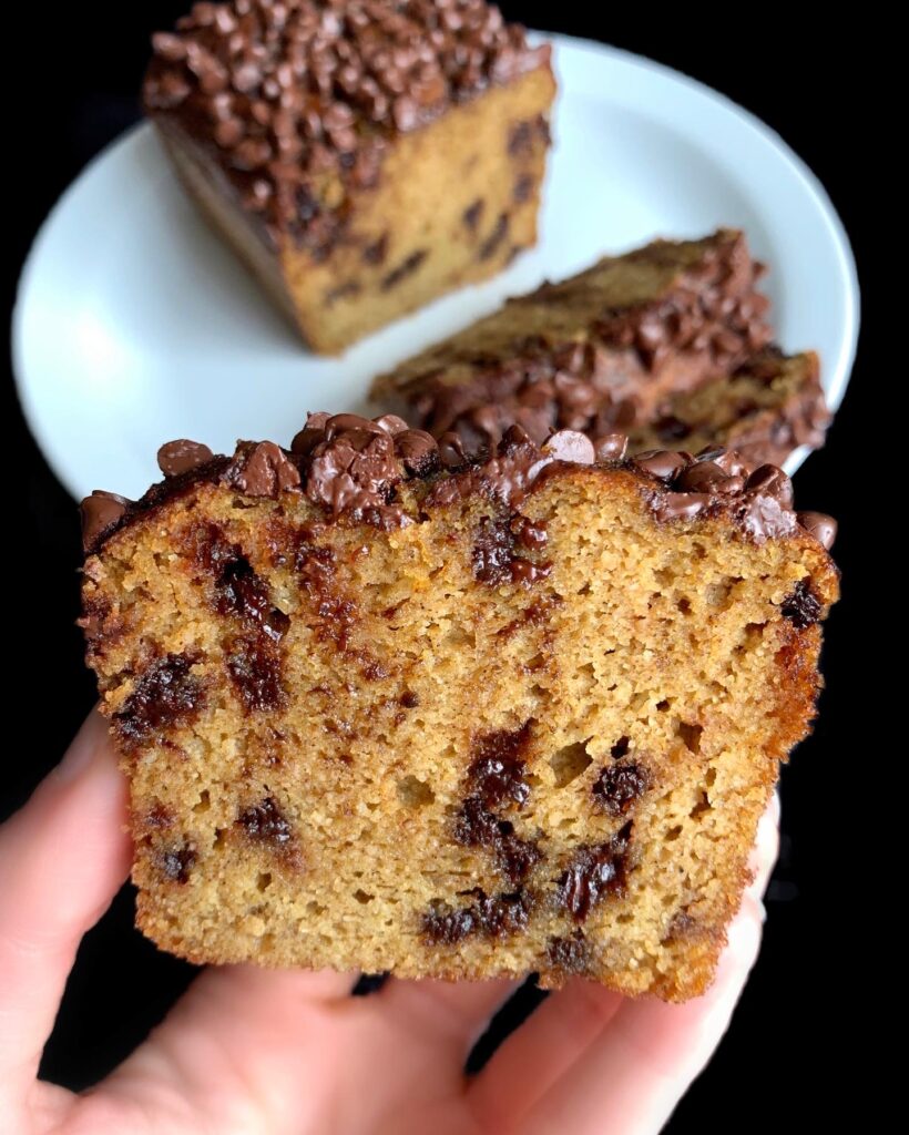 keto pumpkin bread slice