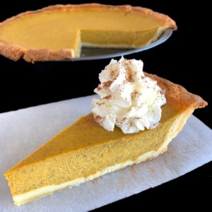 keto pumpkin pie with low carb flaky pie crust