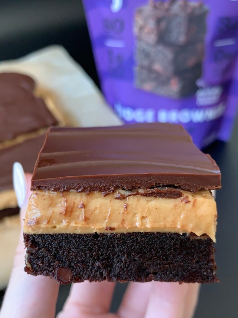 keto peanut butter brownies with fitbake brownie mix