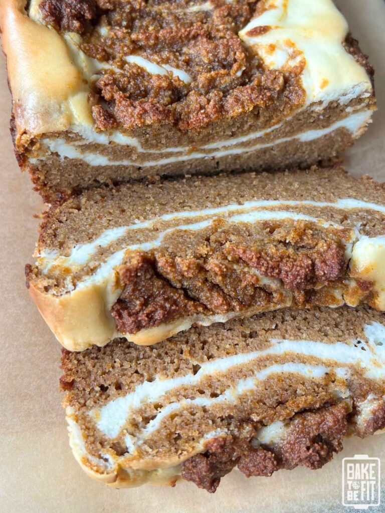 keto pumpkin cream cheese bread slices