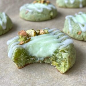 keto pistachio thumbprint cookies