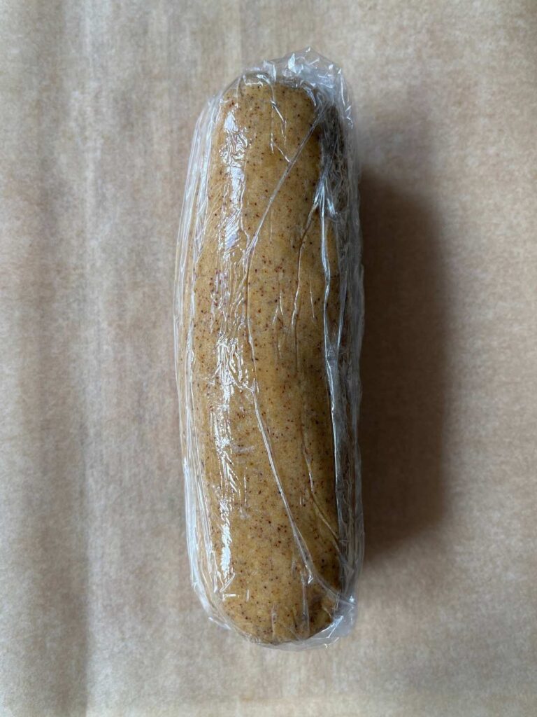 cookie dough wrapped in plastic wrap